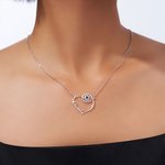 Personlig hjerte fødselsstein fødselsblomst halskjede med navn Dainty smykker bursdag jubileum Valentinsdag gave til kvinner