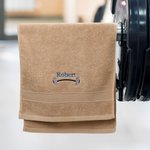 Personalised Weightlifting Barbell Towel with Embroidered Name Sporting Good Training Team Anniversary Gift for Weightlifter Fitness Enthusiast