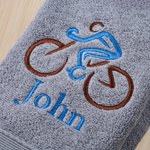 Asciugamano sportivo ricamato personalizzato in cotone 100% superassorbente con nome e cognome Regalo di compleanno per ciclista