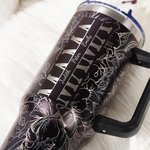 Personlig flerfarget blomstermor 40 oz tumbler med 1-8 navn og sugerør Reisetilbehør Morsdag Bursdagsgave til mor bestemor