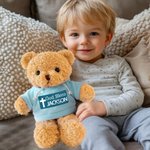 Personalisierte Kreuz Gott segnen Plüsch Teddybär Plüschtier mit Namen Religiöse Taufe Erstkommunion Geschenk für Jungen Mädchen