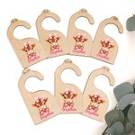 Personalised Pink Blue Highland Cow 7 Pcs Wooden Closet Dividers with Name Baby Shower Nursery Gift for New Parents Newborns