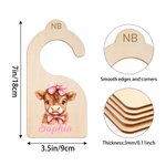 Personalised Pink Blue Highland Cow 7 Pcs Wooden Closet Dividers with Name Baby Shower Nursery Gift for New Parents Newborns