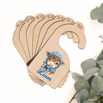 Personalised Pink Blue Highland Cow 7 Pcs Wooden Closet Dividers with Name Baby Shower Nursery Gift for New Parents Newborns