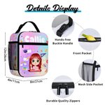 Personalizzato Cartoon Character Stationery Elements Borsa per il pranzo isolata con nome Picnic portatile Regalo di ritorno a scuola per ragazzi e ragazze