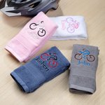 Asciugamano sportivo ricamato personalizzato in cotone 100% superassorbente con nome e cognome Regalo di compleanno per ciclista