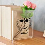 Personalisierte Cool Flying Dragon Muster klar Buchstütze Vase mit Namen Ästhetische Raumdekoration Geburtstagsgeschenk für Mama Oma Buchliebhaber