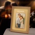 Personalizado Divertido 3D Personaje Foto Marco Acrílico LED Luz de Noche con Base de Madera y Título Decoración del Hogar Regalo de Cumpleaños para la Familia Amante de las Mascotas