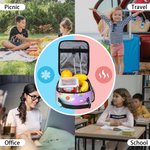 Personalizzato Cartoon Character Stationery Elements Borsa per il pranzo isolata con nome Picnic portatile Regalo di ritorno a scuola per ragazzi e ragazze