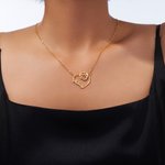 Personlig hjerte fødselsstein fødselsblomst halskjede med navn Dainty smykker bursdag jubileum Valentinsdag gave til kvinner
