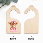 Personalised Pink Blue Highland Cow 7 Pcs Wooden Closet Dividers with Name Baby Shower Nursery Gift for New Parents Newborns