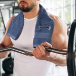 Personalised Weightlifting Barbell Towel with Embroidered Name Sporting Good Training Team Anniversary Gift for Weightlifter Fitness Enthusiast