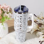 Personlig flerfarget blomstermor 40 oz tumbler med 1-8 navn og sugerør Reisetilbehør Morsdag Bursdagsgave til mor bestemor