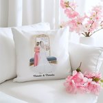 Personalized Mother of the Bride Cartoon Character Soft Throw Pillow Cover with Name Home Decor Wedding Bridal Shower Gift for Bride Mom