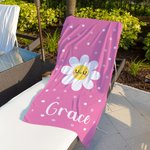 Personalisierte bunte Gänseblümchen schnell trocken überdimensioniert Strandtuch mit Namen Sommer Urlaub Zubehör Geburtstag Geschenk für Jungen Mädchen