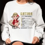 Personalised Cartoon Character 100% Cotton Soft Sweatshirt Hoodie with Name Birthday Gift for Retired Women