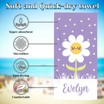Personalisierte bunte Gänseblümchen schnell trocken überdimensioniert Strandtuch mit Namen Sommer Urlaub Zubehör Geburtstag Geschenk für Jungen Mädchen