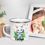 Personlig tecknad djur 355 ml färgad emaljmugg med namn perfekt födelsedagspresent kreativ present för pojkar och flickor
