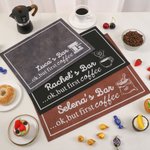 Personligt kaffeelement halkfri kaffebarmatta med namn bordsdekoration öppning födelsedagspresent för barista kaffeälskare