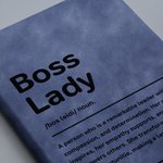 Personalized Boss Lady Name PU Leather Notebook with 200 Lined Pages Birthday Appreciation Gift for Women