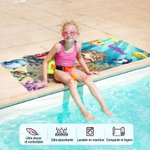 Serviette de Plage Personnalisée avec Personnage de Dessin Animé et Nom Thème Océan Cadeau Voyage Anniversaire Fête à la Plage pour Famille