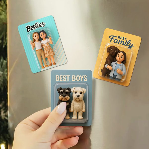 Personalizzato 3D effetto foto personaggio magnete frigorifero con titolo Home Decor Anniversario regalo di compleanno per gli amici della famiglia