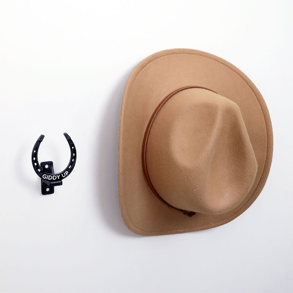 Personalized Horseshoe Multicolour Hat Rack Holder with Text Wall Decor Housewarming Birthday Gift for Cowboy