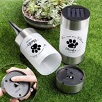 Personalisiertes Hund Katze Pfotenabdruck Solar Gartenlicht Grablicht mit Namen Text Jahr Garten Deko Andenken Geschenk für Haustiertrauernde
