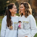 Personalised Cartoon Character 100% Cotton Soft Sweatshirt Hoodie with Name Birthday Gift for Retired Women