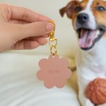 Personalised Bone Heart Flower Shape Multicolour PU Leather Pet ID Card Name Tag Birthday Welcome Gift for Dog Cat Owners