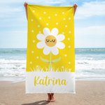 Personalisierte bunte Gänseblümchen schnell trocken überdimensioniert Strandtuch mit Namen Sommer Urlaub Zubehör Geburtstag Geschenk für Jungen Mädchen