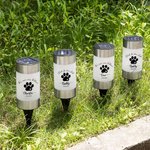 Personalisiertes Hund Katze Pfotenabdruck Solar Gartenlicht Grablicht mit Namen Text Jahr Garten Deko Andenken Geschenk für Haustiertrauernde