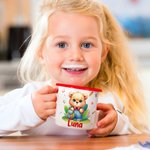 Personlig tecknad djur 355 ml färgad emaljmugg med namn perfekt födelsedagspresent kreativ present för pojkar och flickor