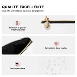 Trousse de Maquillage Portable Personnalisée avec Nom Fille de Dessin Animé Fleur de Naissance Cadeau Anniversaire pour Femme