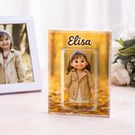 Personlig 3D-effekt foto karaktär ABS byggklossar pussel med titel rumsinredning årsdag födelsedagspresent för familj vänner
