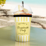 Personalised Bachelorette Party Striped Design Can Cooler Sleeve with Name Location and Date Beach Bachelor Party Gift for Friends Besties