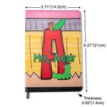 Personalized Apple Pencil A5 150 Pages PU Leather Cover Teacher Journal Notebook with Initial and Name Appreciation Back to School Gift for Teachers