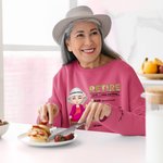 Personalised Cartoon Character 100% Cotton Soft Sweatshirt Hoodie with Name Birthday Gift for Retired Women