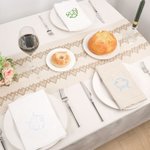 Personalized Embroidered Interlocking Monogram Initial Linen Napkin Housewarming Wedding Gift for Family Friend
