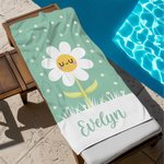 Personalisierte bunte Gänseblümchen schnell trocken überdimensioniert Strandtuch mit Namen Sommer Urlaub Zubehör Geburtstag Geschenk für Jungen Mädchen