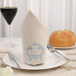 Personalized Embroidered Interlocking Monogram Initial Linen Napkin Housewarming Wedding Gift for Family Friend