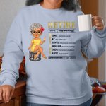 Personalised Cartoon Character 100% Cotton Soft Sweatshirt Hoodie with Name Birthday Gift for Retired Women