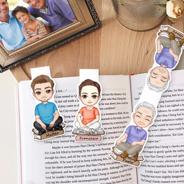 Segnalibro magnetico personalizzato con nome e personaggio animato, adatto a ogni età e genere - Regalo di compleanno per amanti dei libri