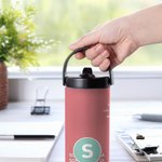 Personalised Motivational Quotes Initial 15 oz Water Bottle with Name and Handle Birthday Office Gift for Coworkers Office Workers