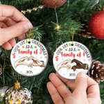 Personnalisé Notre 1er Noël en famille Ornement de Noël en céramique avec nom Décoration de l'arbre de Noël Cadeau pour la famille