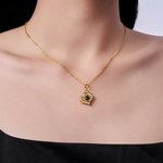 Personalised Double Heart Photo Projection Necklace Dainty Jewellery Anniversary Birthday Gift for Her