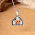 Personalisierte Retro Western Cowboy Cow Tag Halskette mit Initialen und eingraviertem Text Bauernhof Leben Stierkampf Zubehör Geburtstag Geschenk für Cowboy-Liebhaber