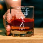 Personalized I'm Playing Golf 10 oz Old Fashioned Rock Whiskey Glass with Engraved Name Anniversary Birthday Gift for Golfers Whiskey Lovers