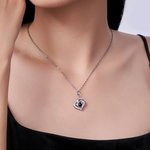 Personalised Double Heart Photo Projection Necklace Dainty Jewellery Anniversary Birthday Gift for Her