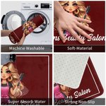 Personalisierte stilvolle Cartoon Barbier Multicolor Anti-Rutsch-Türmatte mit Text Salon Barbier Shop Zubehör Eröffnung Geschenk für Friseur Haar Liebhaber